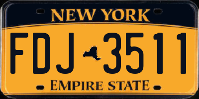 NY license plate FDJ3511