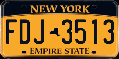 NY license plate FDJ3513