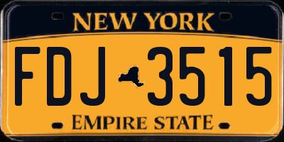 NY license plate FDJ3515
