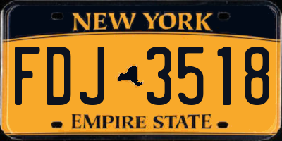 NY license plate FDJ3518