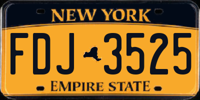 NY license plate FDJ3525