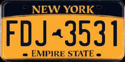 NY license plate FDJ3531