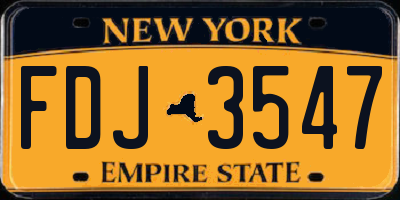 NY license plate FDJ3547