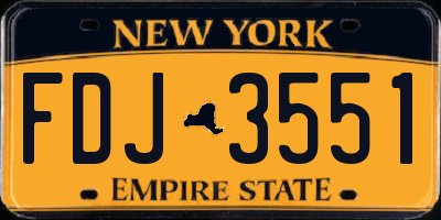 NY license plate FDJ3551