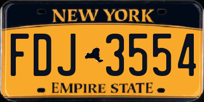 NY license plate FDJ3554