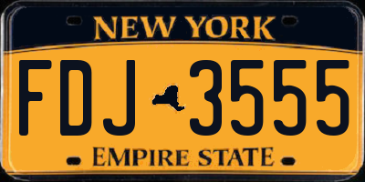 NY license plate FDJ3555