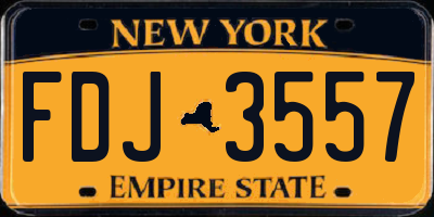 NY license plate FDJ3557