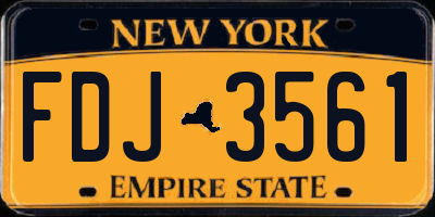 NY license plate FDJ3561