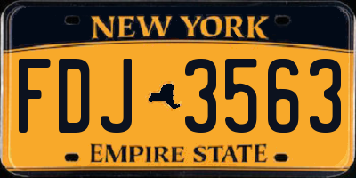 NY license plate FDJ3563