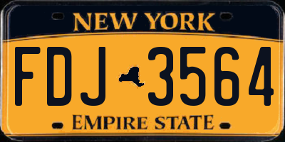 NY license plate FDJ3564