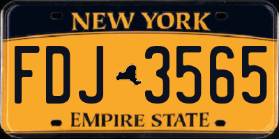 NY license plate FDJ3565