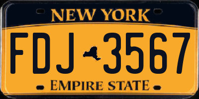 NY license plate FDJ3567
