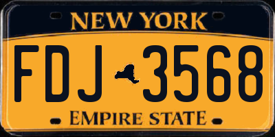 NY license plate FDJ3568