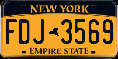 NY license plate FDJ3569