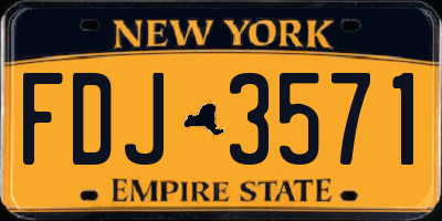 NY license plate FDJ3571