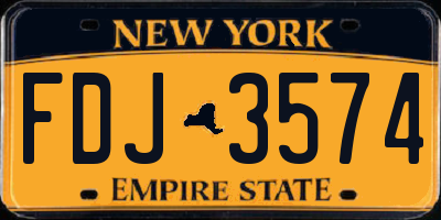 NY license plate FDJ3574