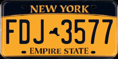 NY license plate FDJ3577