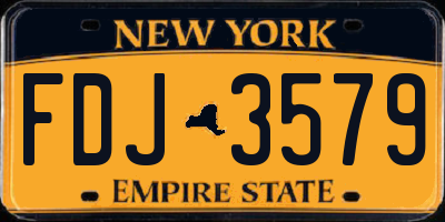 NY license plate FDJ3579