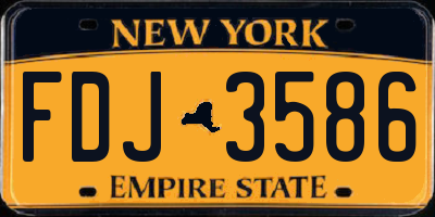 NY license plate FDJ3586