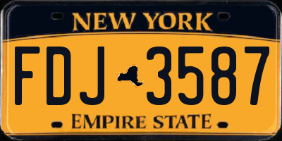 NY license plate FDJ3587