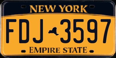 NY license plate FDJ3597