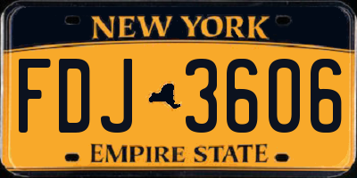 NY license plate FDJ3606