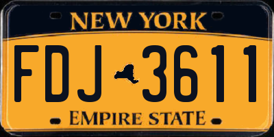 NY license plate FDJ3611