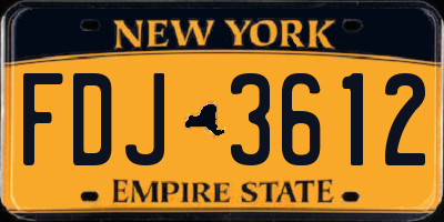 NY license plate FDJ3612