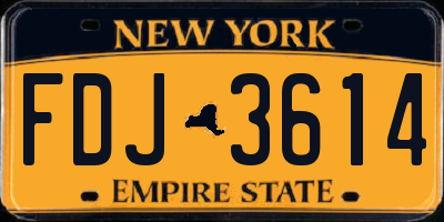 NY license plate FDJ3614