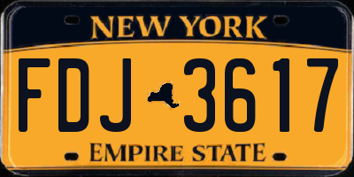 NY license plate FDJ3617