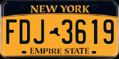NY license plate FDJ3619