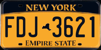 NY license plate FDJ3621