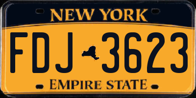 NY license plate FDJ3623