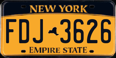 NY license plate FDJ3626