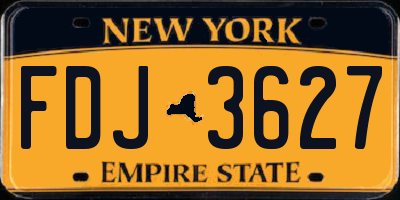 NY license plate FDJ3627