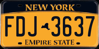 NY license plate FDJ3637