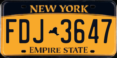NY license plate FDJ3647