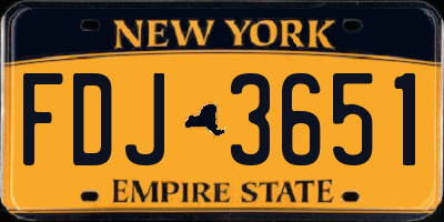 NY license plate FDJ3651