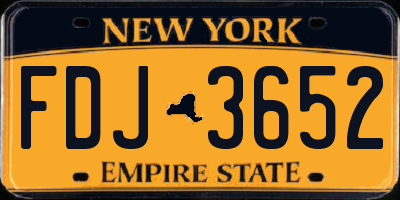 NY license plate FDJ3652