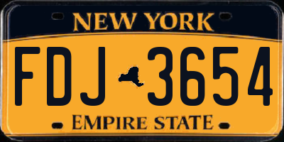 NY license plate FDJ3654