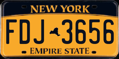 NY license plate FDJ3656