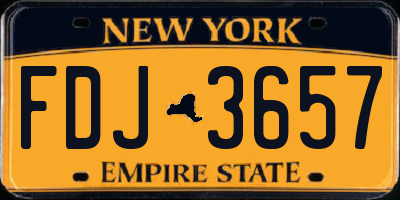 NY license plate FDJ3657