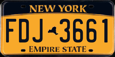 NY license plate FDJ3661