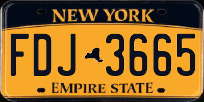 NY license plate FDJ3665