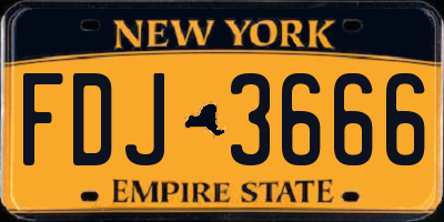 NY license plate FDJ3666