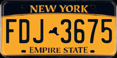 NY license plate FDJ3675