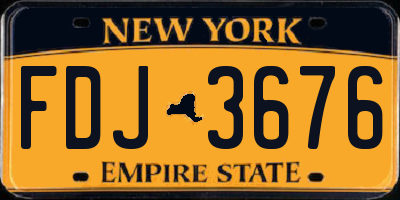 NY license plate FDJ3676