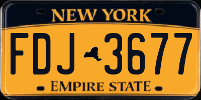 NY license plate FDJ3677