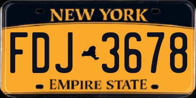 NY license plate FDJ3678