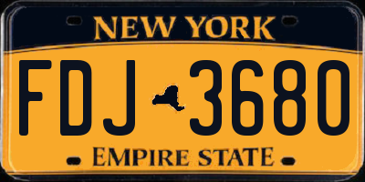 NY license plate FDJ3680